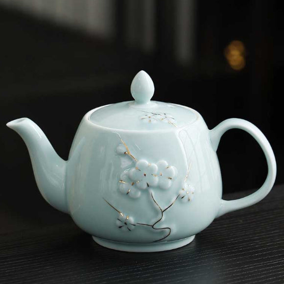 Théière porcelaine bleue-1