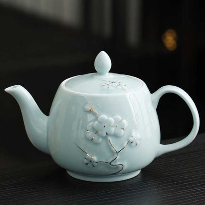 Théière porcelaine bleue-1