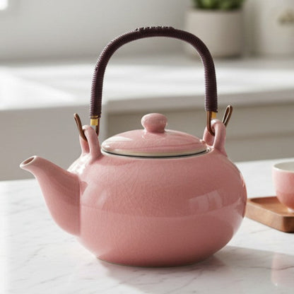 Théière porcelaine rosé